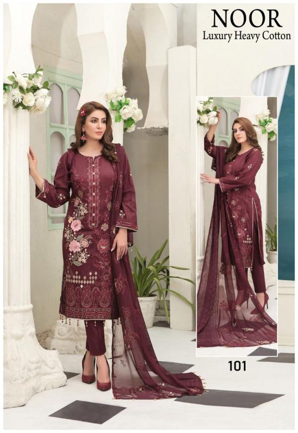 Noor Luxury Heavy Cotton Designer exclusive Dress mnaterial